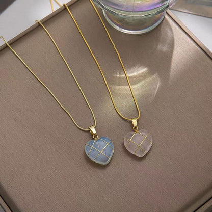 Glow Heart Moonstone Necklace – Aesthetic Princess Jewelry