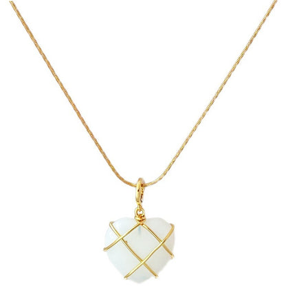 Glow Heart Moonstone Necklace – Aesthetic Princess Jewelry
